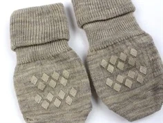 MP light brown melange strømper anti-slip uld (2-pak)